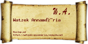 Watzek Annamária névjegykártya